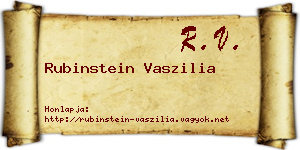 Rubinstein Vaszilia névjegykártya